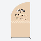 Aperturee - Aperturee First Lap Race Theme Sweet Birthday Half Moon Arch Backdrop